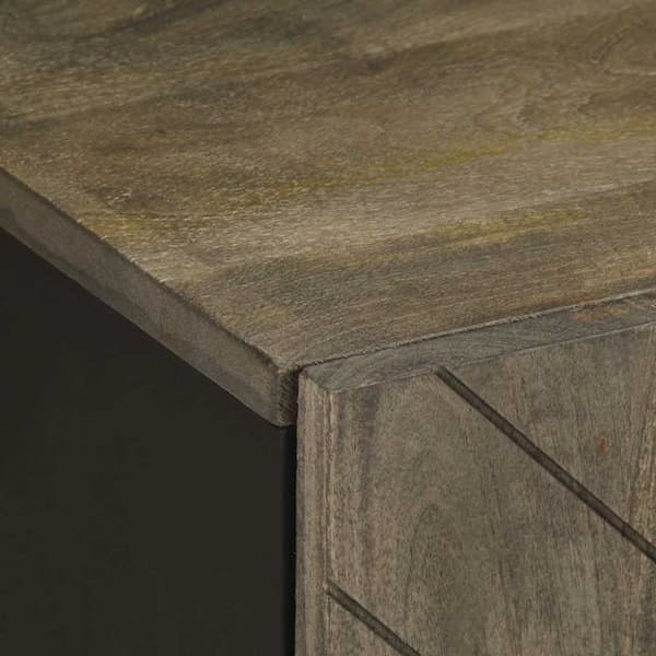 vidaXL Veggmontert baderomsskap svart 38x33x48 cm heltre mango