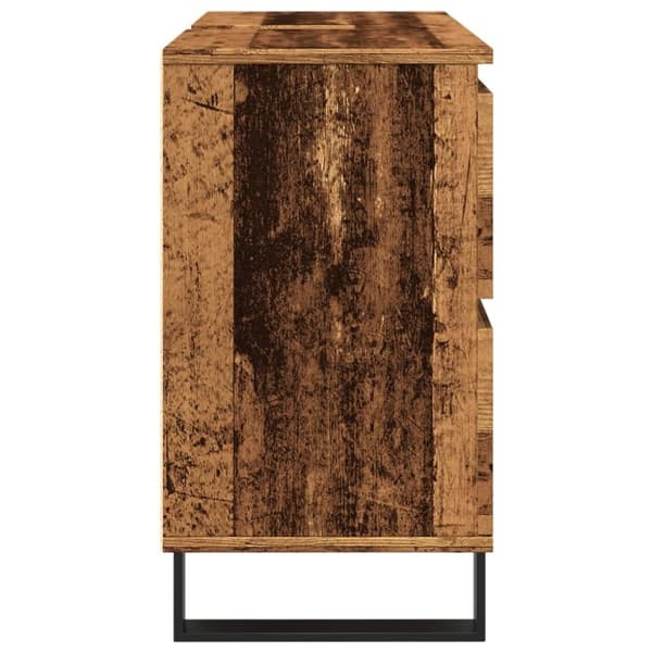vidaXL Baderomsvaskskap gammelt tre 80x33x60 cm konstruert tre