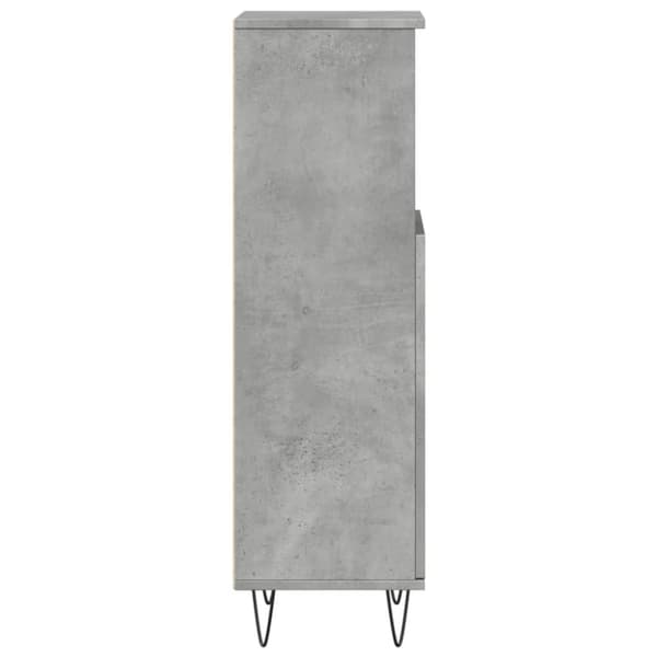 vidaXL Baderomsskap betonggrå 30x30x100 cm konstruert tre
