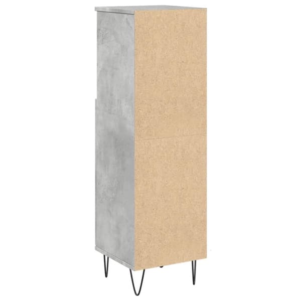 vidaXL Baderomsskap betonggrå 30x30x100 cm konstruert tre