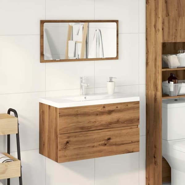 vidaXL Baderomsmøbelsett artisan eik konstruert tre