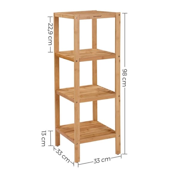 Badrumshylla med 4 hyllplan - H96 cm