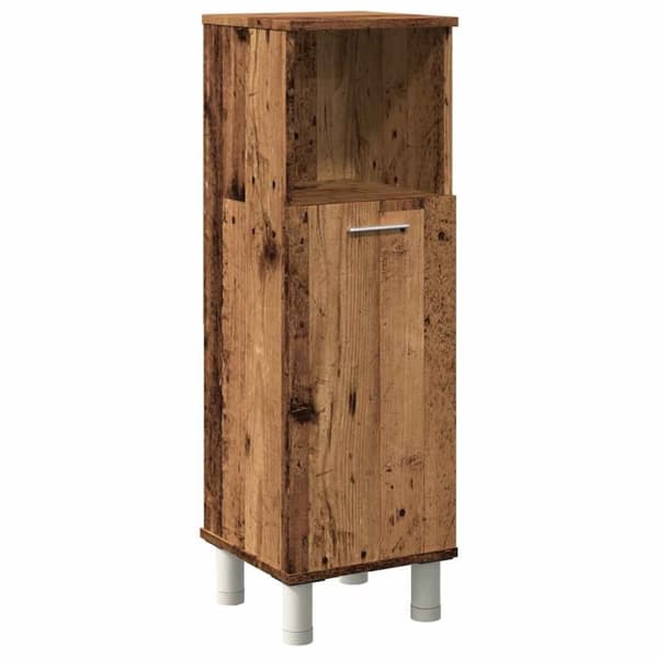 vidaXL badeværelsesskab 30x30x95 cm konstrueret træ antikt træ