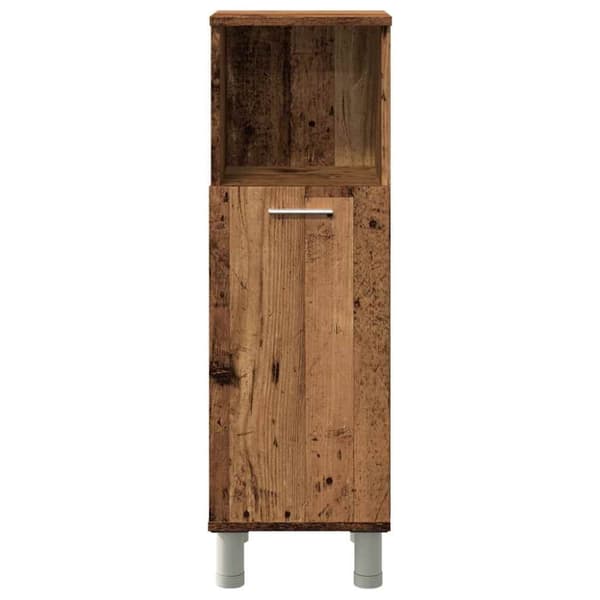 vidaXL badeværelsesskab 30x30x95 cm konstrueret træ antikt træ