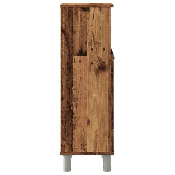 vidaXL badeværelsesskab 30x30x95 cm konstrueret træ antikt træ