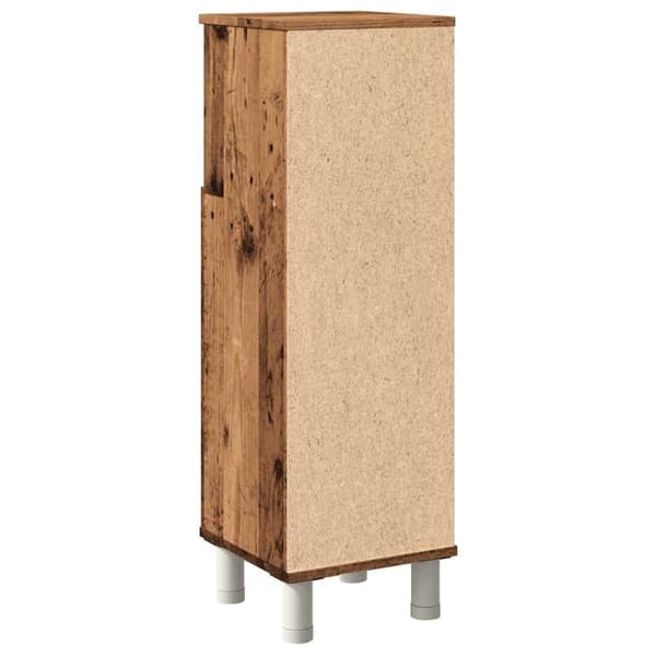 vidaXL badeværelsesskab 30x30x95 cm konstrueret træ antikt træ