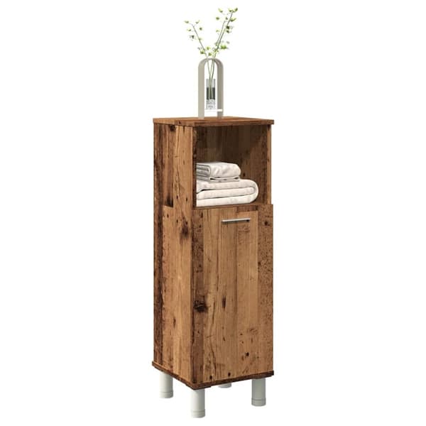 vidaXL badeværelsesskab 30x30x95 cm konstrueret træ antikt træ
