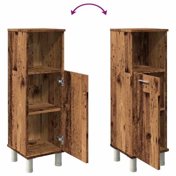 vidaXL Baderomsskap gammelt tre 30x30x95 cm konstruert tre