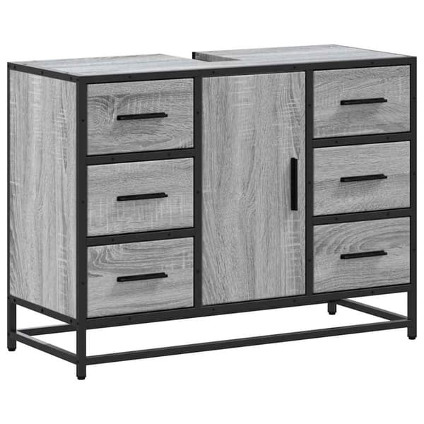 vidaXL underskab til håndvask 80x33x60 cm konstrueret træ grå sonoma