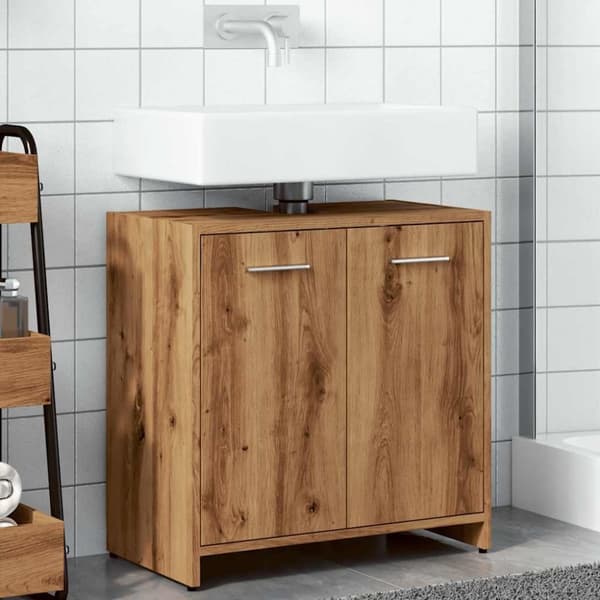 vidaXL Badeservantskap artisan eik 60x33x60 cm konstruert tre