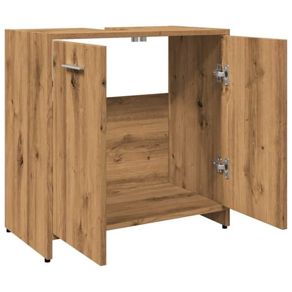 vidaXL Badeservantskap artisan eik 60x33x60 cm konstruert tre