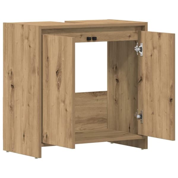 vidaXL Badeservantskap artisan eik 60x33x60 cm konstruert tre