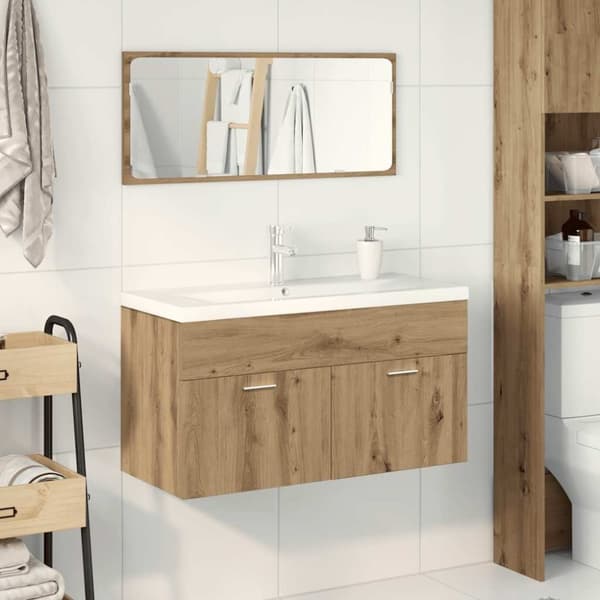 vidaXL Badrumsmöbler set 3 delar artisan ek konstruerat trä