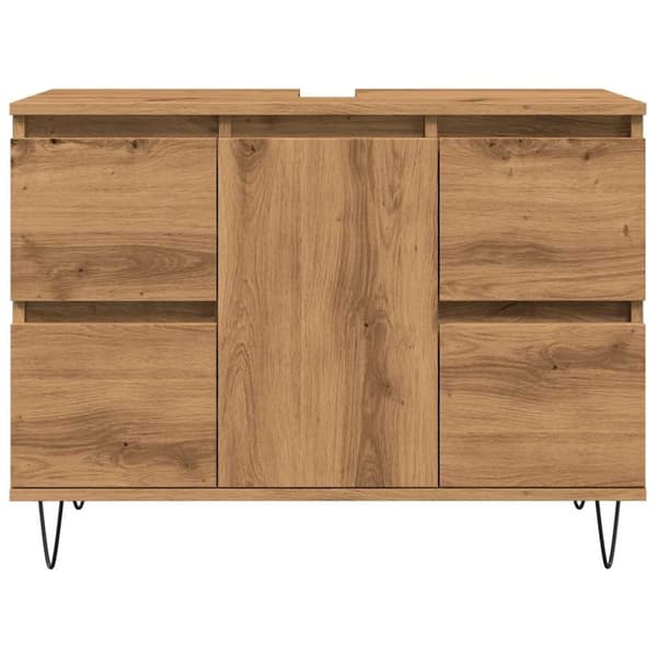 vidaXL badeværelsesskab 80x33x60 cm konstrueret træ kunsteg