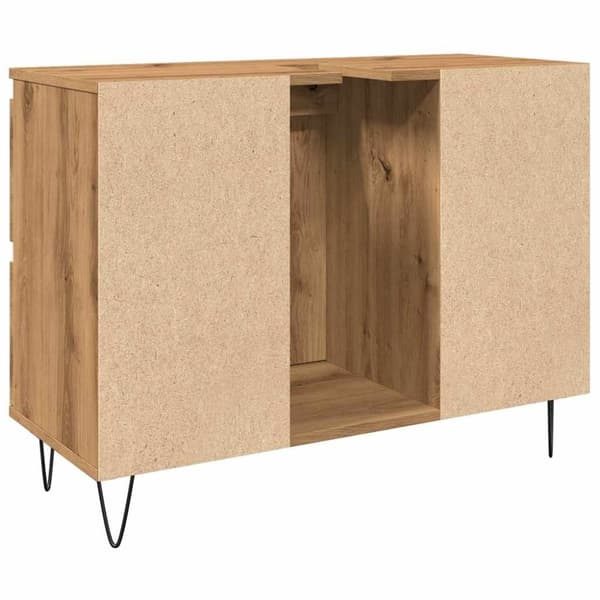 vidaXL badeværelsesskab 80x33x60 cm konstrueret træ kunsteg