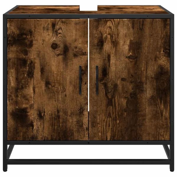 vidaXL Servantskap røkt eik 65x33x60 cm konstruert tre