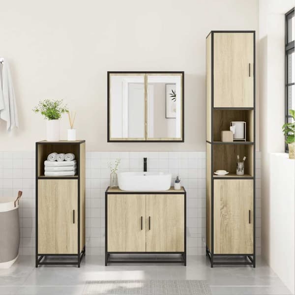 vidaXL Badrumsskåp sonoma-ek 65x33x60 cm konstruerat trä
