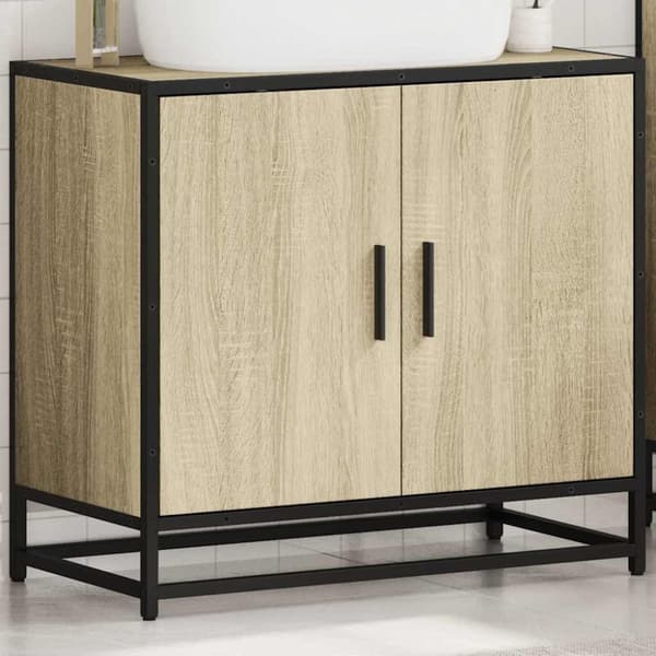 vidaXL Badrumsskåp sonoma-ek 65x33x60 cm konstruerat trä