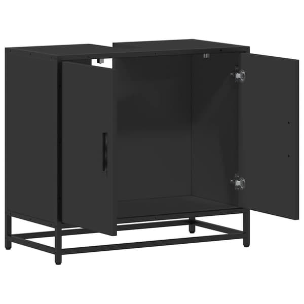 vidaXL skab til håndvask til badeværelse 65x33x60 cm sort