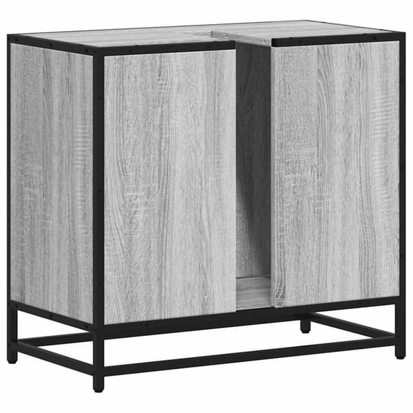 vidaXL skab til håndvask til badeværelse 65x33x60 cm grå sonoma-eg