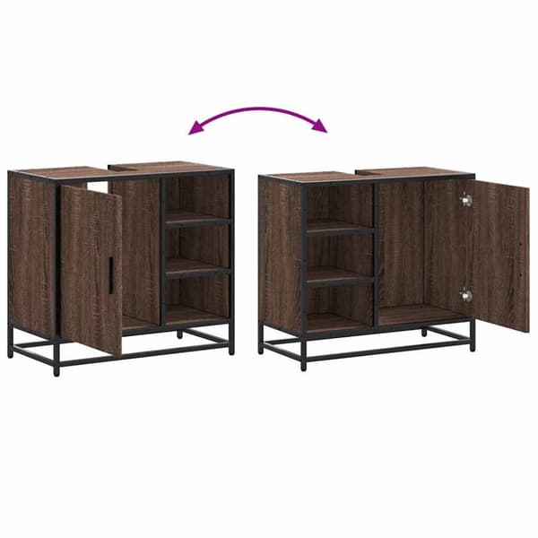vidaXL Servantskap brun eik 65x33x60 cm konstruert tre