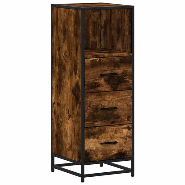 vidaXL Baderomsskap røkt eik 35x37,5x100 cm konstruert tre