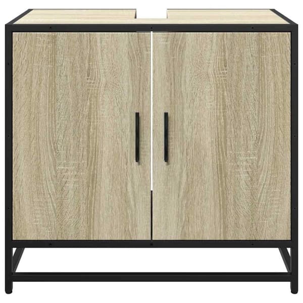 vidaXL underskab til badeværelse 65x33x60 cm konstrueret træ sonoma-eg