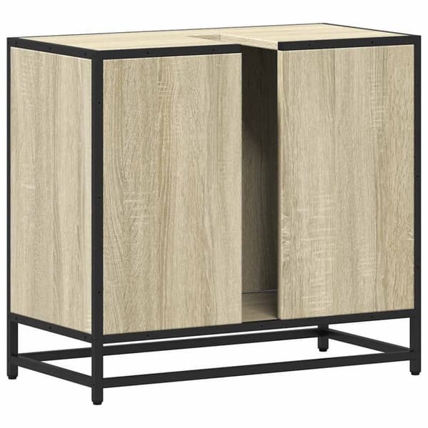 vidaXL underskab til badeværelse 65x33x60 cm konstrueret træ sonoma-eg