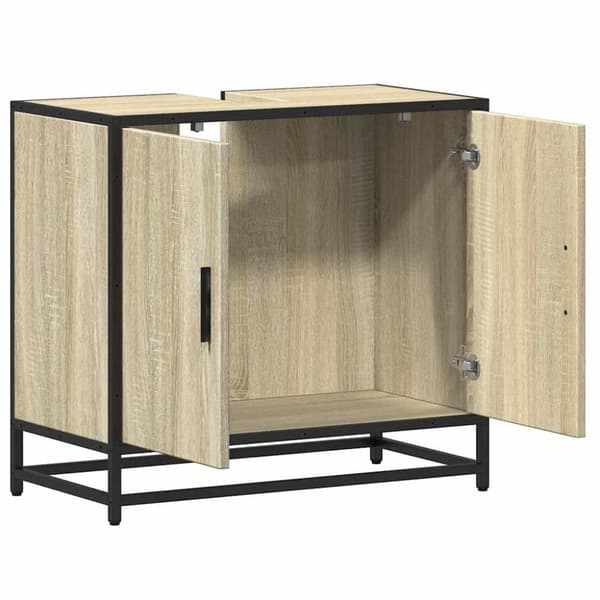 vidaXL underskab til badeværelse 65x33x60 cm konstrueret træ sonoma-eg