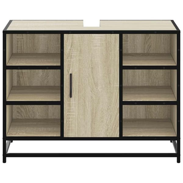 vidaXL Kylpyhuonekaappi altaalla Sonoma-tammi 80x33x60 cm tekninen puu