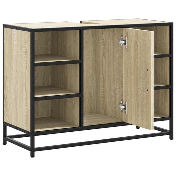 vidaXL Kylpyhuonekaappi altaalla Sonoma-tammi 80x33x60 cm tekninen puu