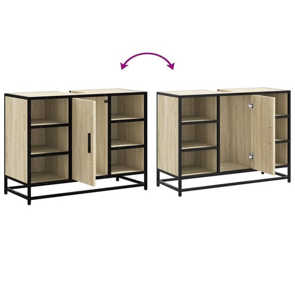 vidaXL Kylpyhuonekaappi altaalla Sonoma-tammi 80x33x60 cm tekninen puu