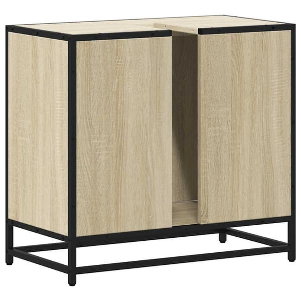 vidaXL underskab til badeværelse 65x33x60 cm konstrueret træ sonoma-eg