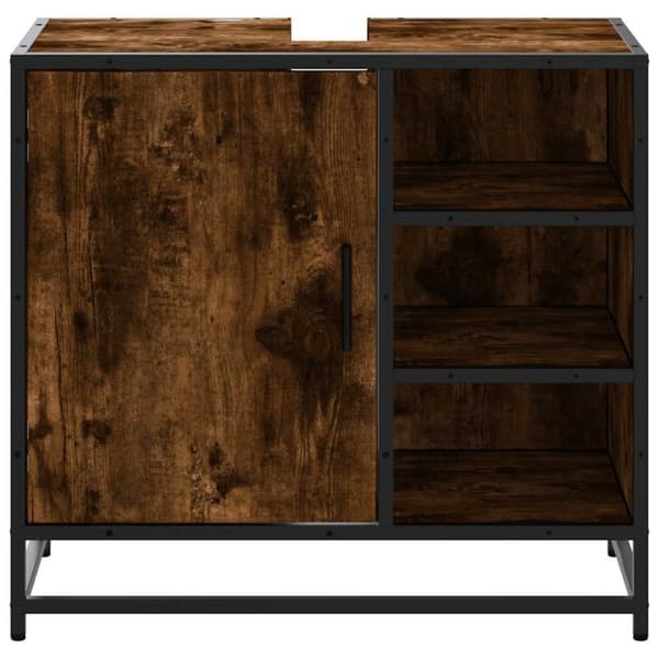 vidaXL Baderomsskap røkt eik 65x33x60 cm konstruert tre