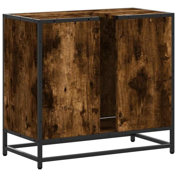 vidaXL Baderomsskap røkt eik 65x33x60 cm konstruert tre