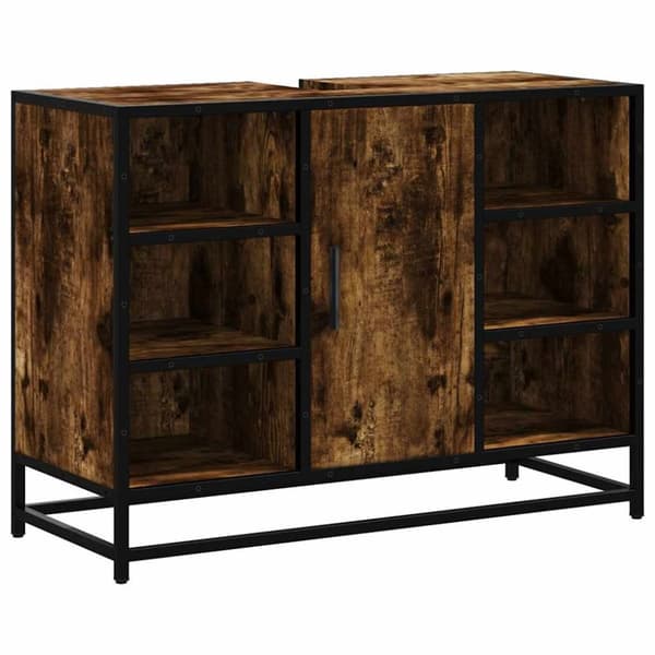 vidaXL Servantskap røkt eik 80x33x60 cm konstruert tre