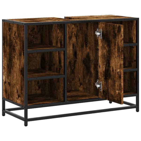 vidaXL Servantskap røkt eik 80x33x60 cm konstruert tre