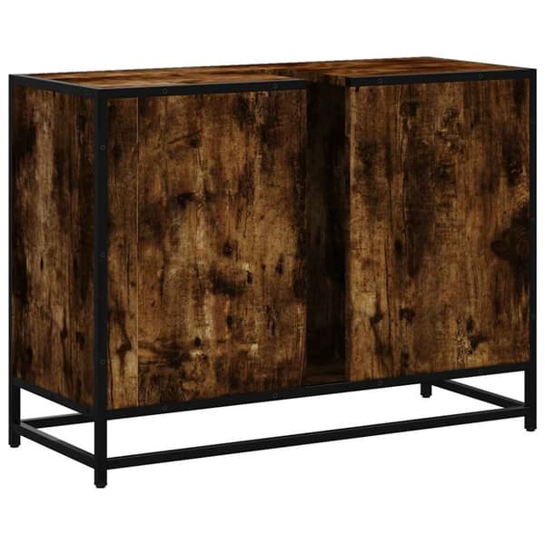 vidaXL Servantskap røkt eik 80x33x60 cm konstruert tre