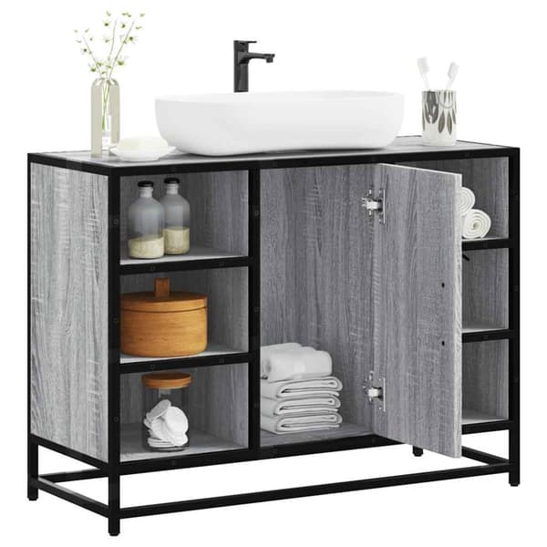vidaXL underskab til håndvask 80x33x60 cm konstrueret træ grå sonoma