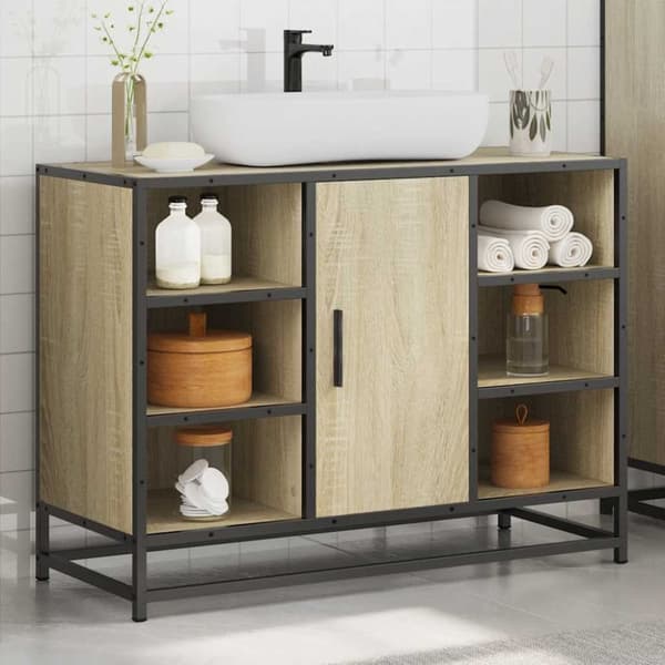 vidaXL Servantskap sonoma eik 80x33x60 cm konstruert tre