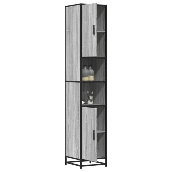 vidaXL badeværelsesskab 35x37,5x188,5 cm konstrueret træ og metal