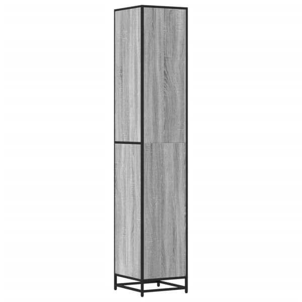 vidaXL badeværelsesskab 35x37,5x188,5 cm konstrueret træ og metal