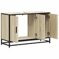 Miniatyrbillede 9 af 11: vidaXL skab til håndvask til badeværelse 90x33x60 cm sonoma-eg