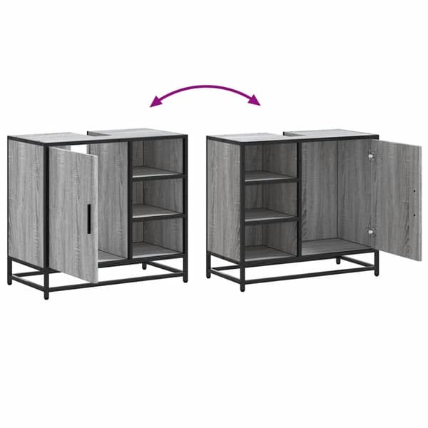 vidaXL Servantskap grå sonoma 65x33x60 cm konstruert tre