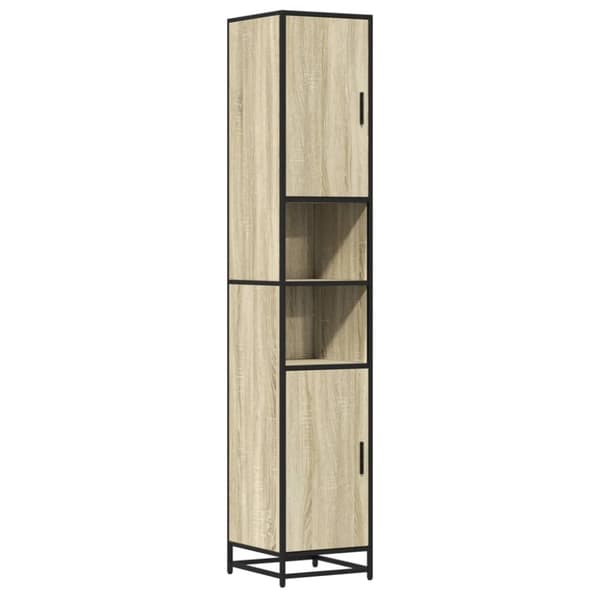vidaXL badeværelsesskab 35x37,5x188,5 cm konstrueret træ og metal