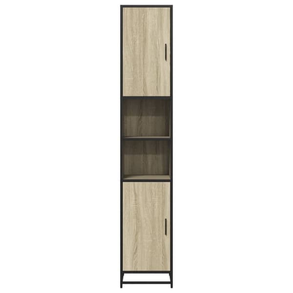 vidaXL badeværelsesskab 35x37,5x188,5 cm konstrueret træ og metal
