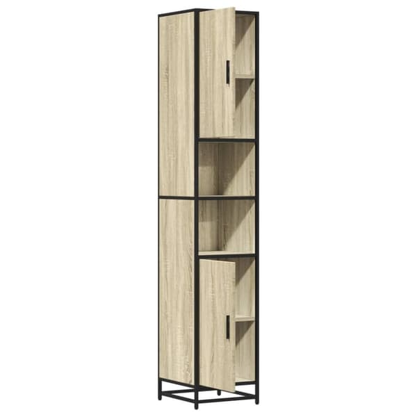 vidaXL badeværelsesskab 35x37,5x188,5 cm konstrueret træ og metal