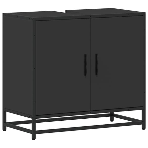 vidaXL Badrumsskåp svart 65x33x60 cm konstruerat trä