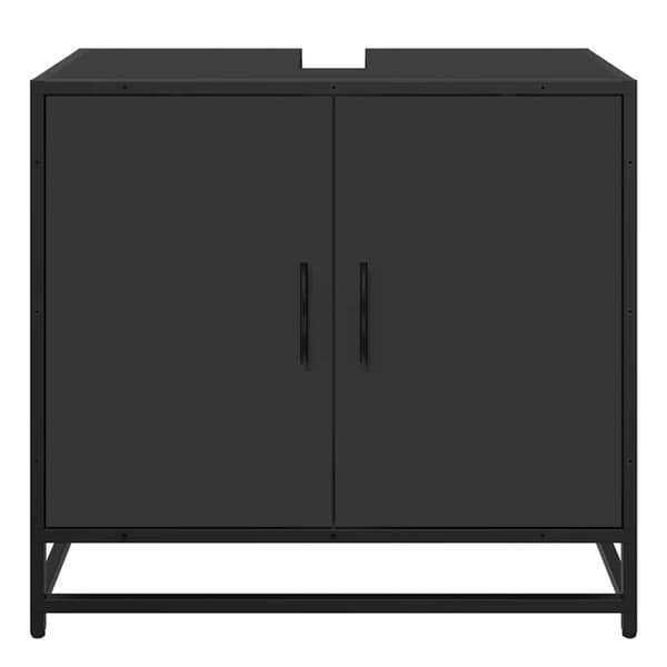 vidaXL Badrumsskåp svart 65x33x60 cm konstruerat trä
