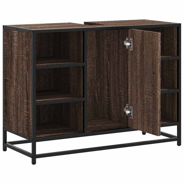 vidaXL Servantskap brun eik 80x33x60 cm konstruert tre